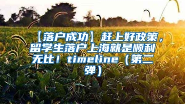 【落户成功】赶上好政策，留学生落户上海就是顺利无比！timeline（第二弹）