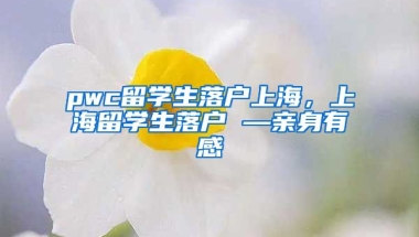 pwc留学生落户上海，上海留学生落户 —亲身有感