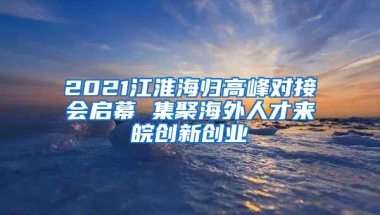 2021江淮海归高峰对接会启幕 集聚海外人才来皖创新创业