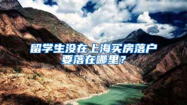 留学生没在上海买房落户要落在哪里？