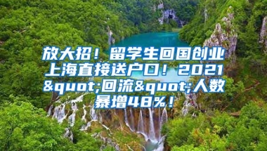 放大招！留学生回国创业上海直接送户口！2021"回流"人数暴增48%！