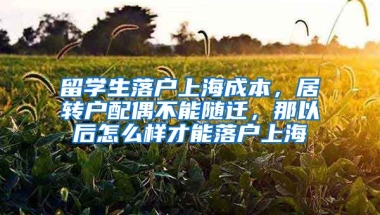 留学生落户上海成本，居转户配偶不能随迁，那以后怎么样才能落户上海