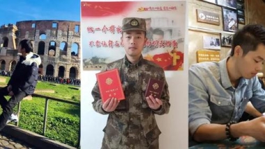 伦敦留，学少年回国报名参军