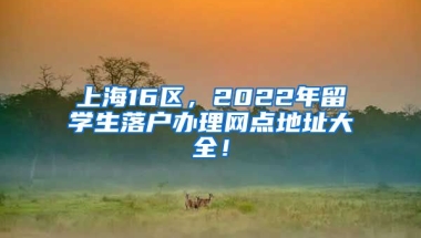 上海16区，2022年留学生落户办理网点地址大全！