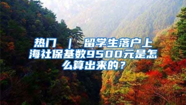 热门 ｜ 留学生落户上海社保基数9500元是怎么算出来的？