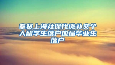 奉贤上海社保代缴补交个人留学生落户应届毕业生落户