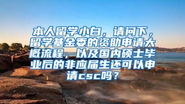 本人留学小白，请问下，留学基金委的资助申请大概流程，以及国内硕士毕业后的非应届生还可以申请csc吗？