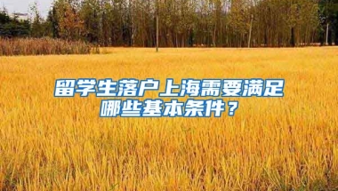 留学生落户上海需要满足哪些基本条件？