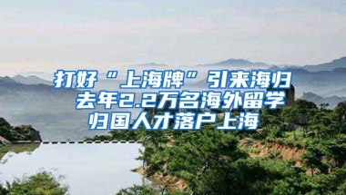 打好“上海牌”引来海归 去年2.2万名海外留学归国人才落户上海