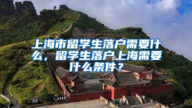 上海市留学生落户需要什么，留学生落户上海需要什么条件？