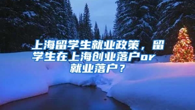 上海留学生就业政策，留学生在上海创业落户or 就业落户？