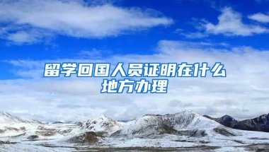 留学回国人员证明在什么地方办理