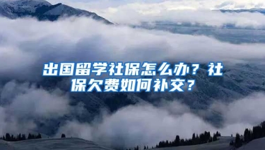 出国留学社保怎么办？社保欠费如何补交？