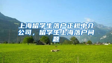 上海留学生落户正规中介公司，留学生上海落户问题