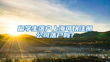 留学生落户上海可以注册公司落户吗？