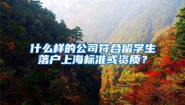 什么样的公司符合留学生落户上海标准或资质？