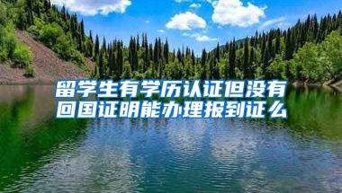 留学生有学历认证但没有回国证明能办理报到证么