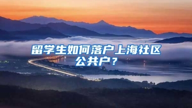 留学生如何落户上海社区公共户？