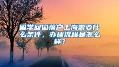 留学回国落户上海需要什么条件，办理流程是怎么样？