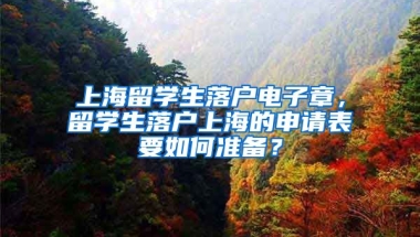 上海留学生落户电子章，留学生落户上海的申请表要如何准备？