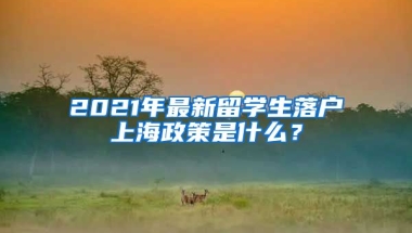 2021年最新留学生落户上海政策是什么？