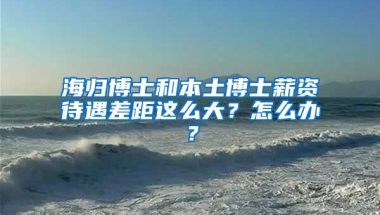 海归博士和本土博士薪资待遇差距这么大？怎么办？