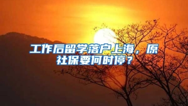 工作后留学落户上海，原社保要何时停？